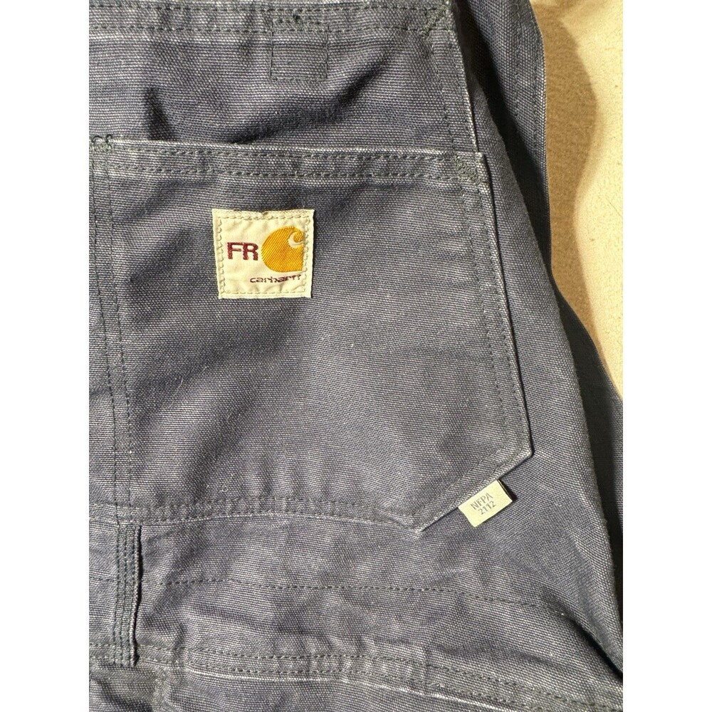 CARHARTT MENS – FLAME-RESISTANT DUCK QUILT-LINED BIB 42x32 BLUE 101626-410